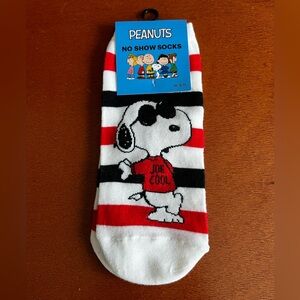 Ladies Peanuts Joe Cool Snoopy Pair No-Show Socks Womens Size 9-11 - New/tags